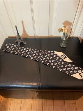 Black and White Graphic  Accent Scarf -logo . Closet clearout no returns.